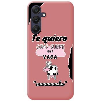 Funda Silicona Líquida Rosa Para Samsung Galaxy A25 5g Diseño Vaca Dibujos