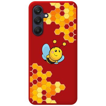 Funda Silicona Líquida Roja Para Samsung Galaxy A25 5g Diseño Abeja Dibujos