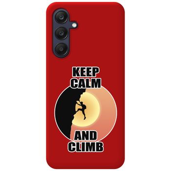 Funda Silicona Líquida Roja Para Samsung Galaxy A25 5g Diseño Hombre Escalada Dibujos