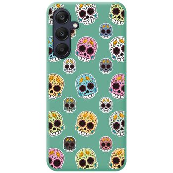 Funda Silicona Líquida Verde Para Samsung Galaxy A25 5g Diseño Catrina Dibujos