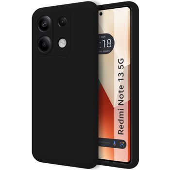 Funda Silicona Líquida Ultra Suave Para Xiaomi Redmi Note 13 5g Color Negra