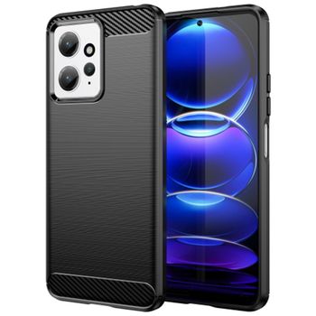 Funda Gel Tpu Tipo Carbon Negra Para Xiaomi Redmi Note 12 4g