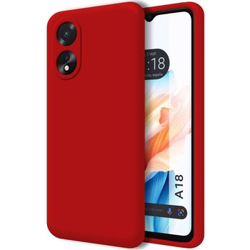 Funda Silicona Líquida Ultra Suave Para Oppo A18 Color Roja