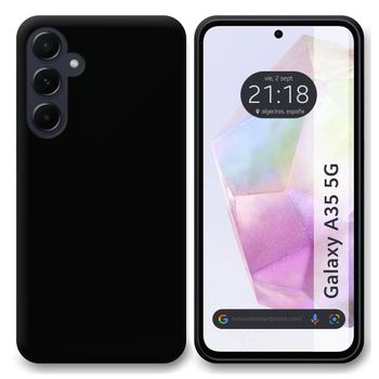 Funda Silicona Gel Tpu Negra Para Samsung Galaxy A35 5g