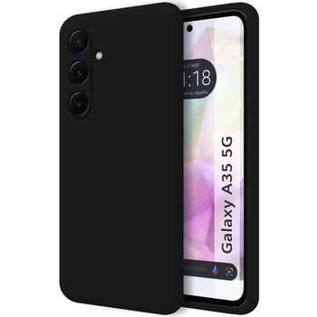 Funda Silicona Líquida Ultra Suave Para Samsung Galaxy A35 5g Color Negra