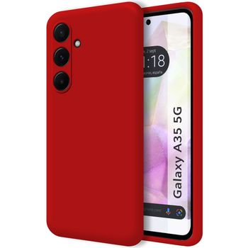 Funda Silicona Líquida Ultra Suave Para Samsung Galaxy A35 5g Color Roja