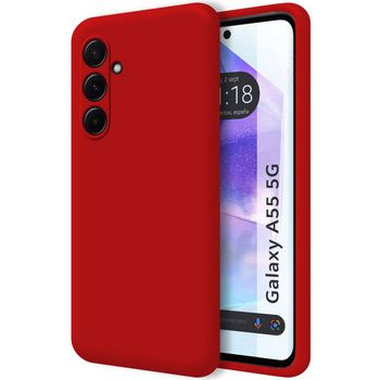 Funda Silicona Líquida Ultra Suave Para Samsung Galaxy A55 5g Color Roja