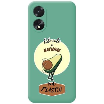 Funda Silicona Líquida Verde Para Oppo A18 Diseño Culo Natural Dibujos