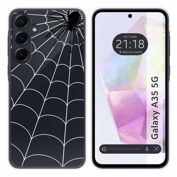 Funda Silicona Transparente Para Samsung Galaxy A35 5g Diseño Araña Dibujos