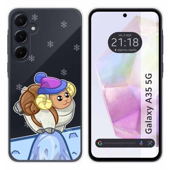 Funda Silicona Transparente Para Samsung Galaxy A35 5g Diseño Cabra Dibujos