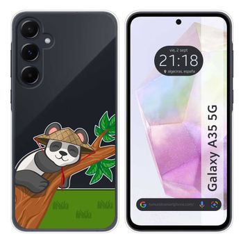 Funda Silicona Transparente Para Samsung Galaxy A35 5g Diseño Panda Dibujos