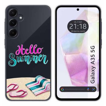 Funda Silicona Transparente Para Samsung Galaxy A35 5g Diseño Summer Dibujos