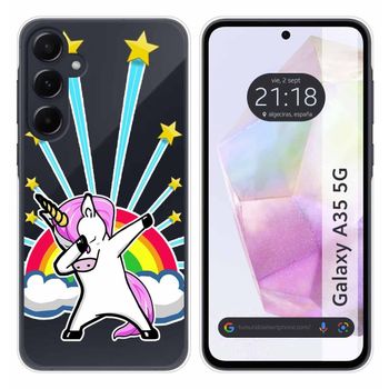 Funda Silicona Transparente Para Samsung Galaxy A35 5g Diseño Unicornio Dibujos