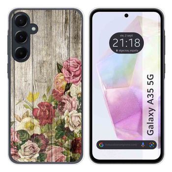 Funda Silicona Para Samsung Galaxy A35 5g Diseño Madera 08 Dibujos