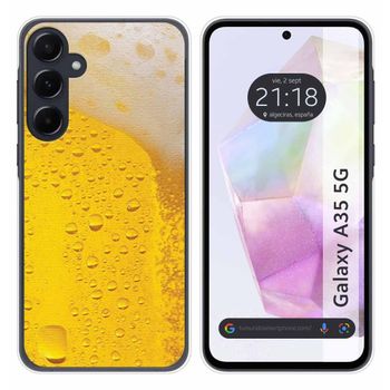 Funda Silicona Para Samsung Galaxy A35 5g Diseño Cerveza Dibujos