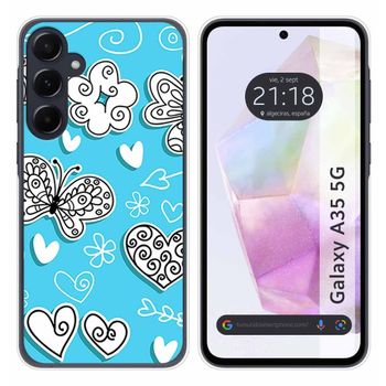 Funda Silicona Para Samsung Galaxy A35 5g Diseño Mariposas Dibujos