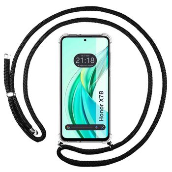 Funda Colgante Transparente Para Honor X7b Con Cordon Negro