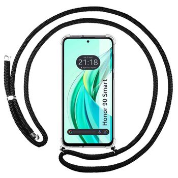 Funda Colgante Transparente Para Honor 90 Smart 5g Con Cordon Negro