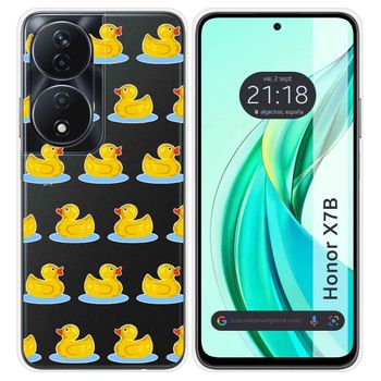 Funda Silicona Transparente Para Honor X7b Diseño Pato Dibujos