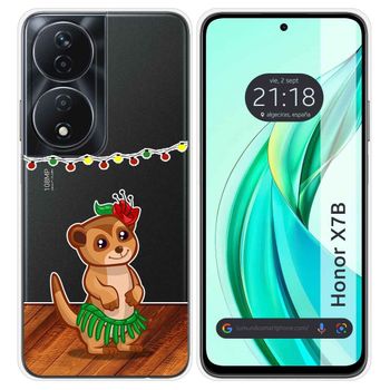 Funda Silicona Transparente Para Honor X7b Diseño Suricata Dibujos