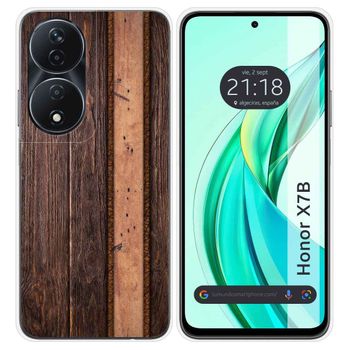 Funda Silicona Para Honor X7b Diseño Madera 05 Dibujos