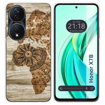 Funda Silicona Para Honor X7b Diseño Madera 07 Dibujos