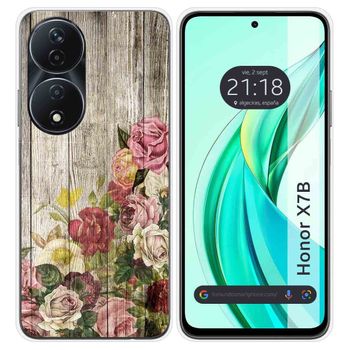 Funda Silicona Para Honor X7b Diseño Madera 08 Dibujos