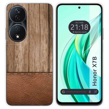 Funda Silicona Para Honor X7b Diseño Madera 09 Dibujos