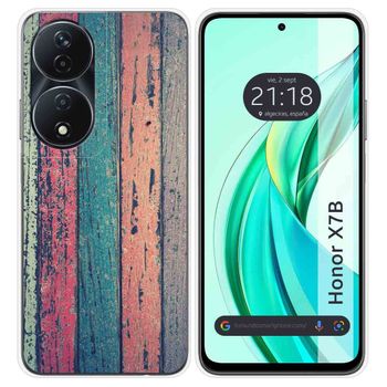 Funda Silicona Para Honor X7b Diseño Madera 10 Dibujos