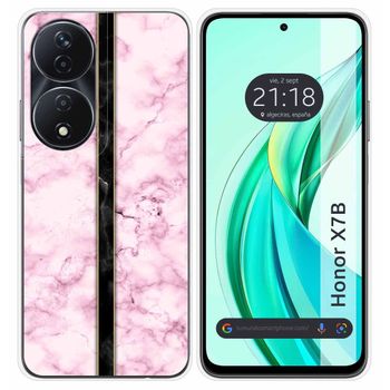 Funda Silicona Para Honor X7b Diseño Mármol 04 Dibujos