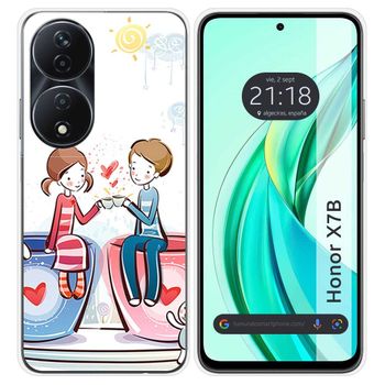 Funda Silicona Para Honor X7b Diseño Café Dibujos