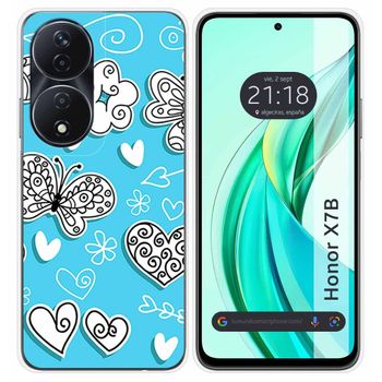 Funda Silicona Para Honor X7b Diseño Mariposas Dibujos