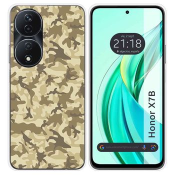 Funda Silicona Para Honor X7b Diseño Sand Camuflaje Dibujos