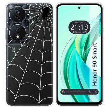 Funda Silicona Transparente Para Honor 90 Smart 5g Diseño Araña Dibujos