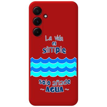 Funda Silicona Líquida Roja Para Samsung Galaxy A55 5g Diseño Agua Dibujos