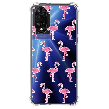 Funda Silicona Transparente Para Tcl 505 Diseño Flamenco Dibujos