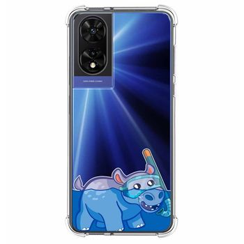 Funda Silicona Transparente Para Tcl 505 Diseño Hipo Dibujos