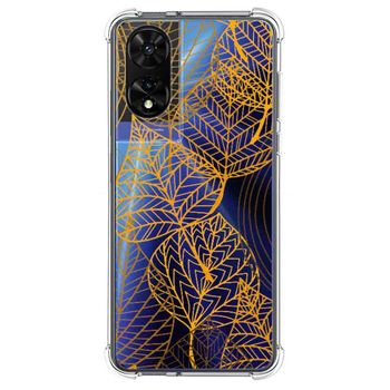 Funda Silicona Transparente Para Tcl 505 Diseño Hojas Dibujos