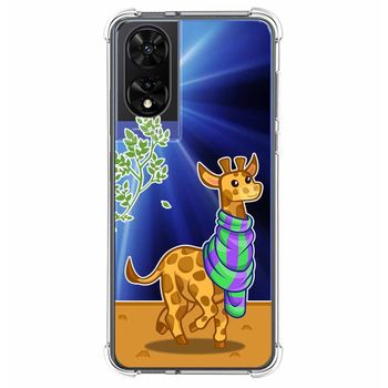 Funda Silicona Transparente Para Tcl 505 Diseño Jirafa Dibujos