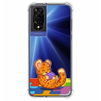 Funda Silicona Transparente Para Tcl 505 Diseño Leopardo Dibujos