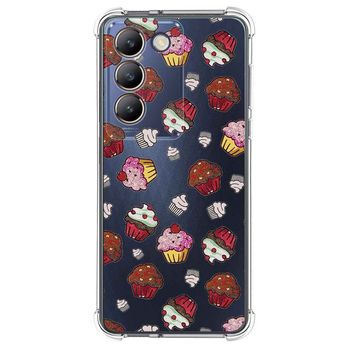 Funda Silicona Antigolpes Para Vivo V40 Se 5g Diseño Muffins Dibujos