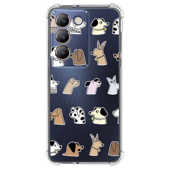 Funda Silicona Antigolpes Para Vivo V40 Se 5g Diseño Perros Dibujos