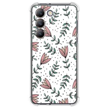 Funda Silicona Antigolpes Para Vivo V40 Se 5g Diseño Flores 01 Dibujos