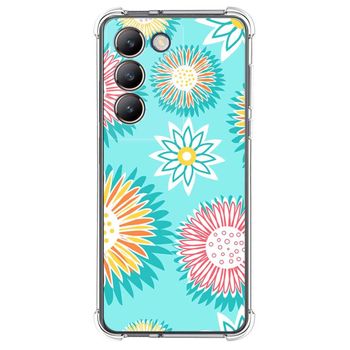 Funda Silicona Antigolpes Para Vivo V40 Se 5g Diseño Flores 05 Dibujos