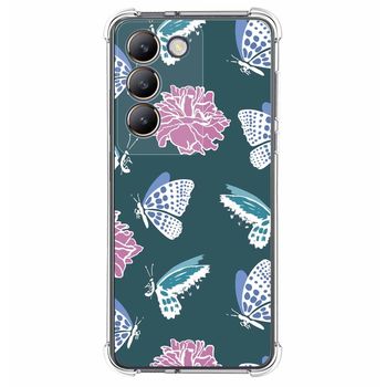 Funda Silicona Antigolpes Para Vivo V40 Se 5g Diseño Flores 10 Dibujos