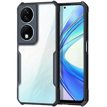 Funda Transparente Reforzada Con Borde Negro Para Honor X7b