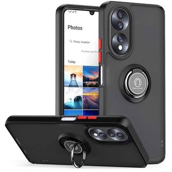 Funda Mate Con Borde Negro Y Anillo Giratorio 360 Para Honor X7b