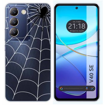 Funda Silicona Transparente Para Vivo V40 Se 5g Diseño Araña Dibujos