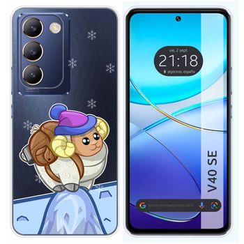 Funda Silicona Transparente Para Vivo V40 Se 5g Diseño Cabra Dibujos