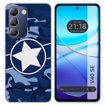 Funda Silicona Para Vivo V40 Se 5g Diseño Camuflaje 03 Dibujos